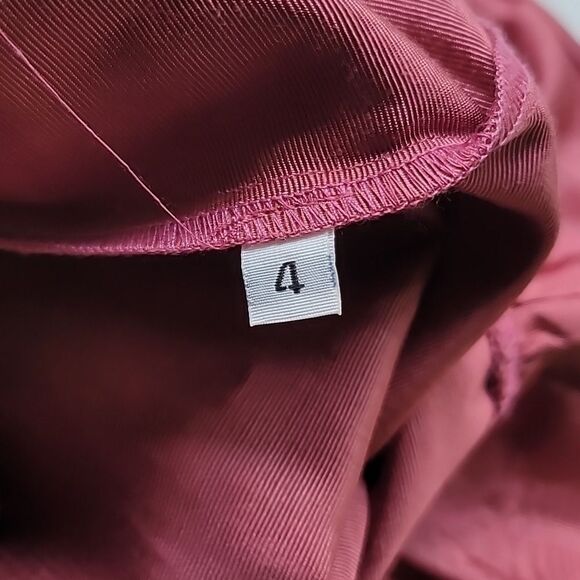 Batsheva Short Sleeve Prairie Dress In Raspberry Morie - Picture 12 of 13